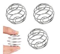 3 unidades de acero inoxidable para proteínas, bola de metal, bola de resorte tipo bala, bola batida de proteínas, mezclador de botellas de metal para deportes y fitness bebidas mixtas (48 mm)