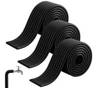 3 unidades de aislamiento de tuberías para exteriores: 8 cm x 2 m, autoadhesivo, alta densidad, tubo de aislamiento de tuberías, tubo de aislamiento de tuberías, color negro para calefacción