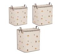 3 unidades de almacenamiento de ropa, 100 L, 140 L, 180 L, cajas de almacenamiento con tapa, plegable, almacenamiento de ropa, organizador de armario con asa, para ropa de cama, edredones, ropa