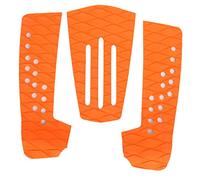 3 unidades de almohadilla de tracción para tabla de surf, estera de cubierta de surf antideslizante de EVA con diseño de ranuras en forma de rombo, resistente a la humedad y con (Naranja)
