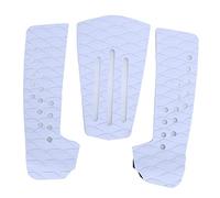 3 unidades de almohadilla de tracción para tabla de surf, estera de cubierta de surf antideslizante de EVA con diseño de ranuras en forma de rombo, resistente a la humedad y con (Blanco)