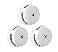 3 unidades de detectores de humo con batería de 10 años con botón de prueba/silencio, alarma contra incendios AEGISLINK con sensor fotoeléctrico, advertencia de batería baja, conforme a las normas EN