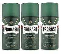 3 unidades de espuma de afeitar verde Proraso con aceite de eucalipto y mentol para todos los tipos de piel, 300 ml = 900 ml