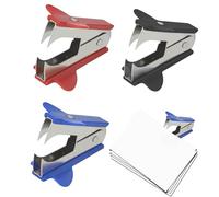 3 unidades de extractor de grapas, abrecartas, rojo, azul, negro, adecuado para el uso diario en la oficina y en casa
