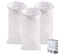3 Unidades de Filtro con Tapa,Accesorio de Tanque IBC con de Red, de Nailon con Tapa de Nailon, Filtro de Agua de Lluvia Lavable para Juego de Filtros para DepóSito de Agua
