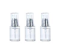 3 unidades de mini botellas de cristal vacías rellenables para perfume, dispensador de aceite esencial, para viajes en casa, 30 ml (plata), Plateado y , 10 x 3,7 cm,