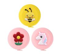 3 unidades de mini cinta métrica, regla suave redonda, protractora retráctil, cinta métrica de sastre, regla pequeña de dibujos animados