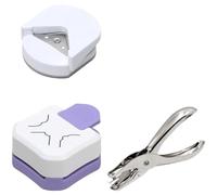 3 unidades de perforadoras de esquinas redondas, 3 en 1 y redondeador de esquinas de 4 mm y punzón de un solo orificio, para plastificar, tarjetas, diseño de fotos y álbumes de recortes