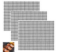 3 unidades de rejilla para barbacoa, alfombrillas para airfryer, 40 × 30 cm, antiadherente, reutilizable, alfombrilla para parrilla de gas, para parrilla de gas, carbón vegetal, freidora de aire