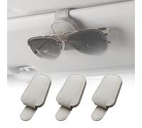 3 unidades de soporte para gafas de sol para coche, soporte para gafas de coche, accesorios de visera de coche, soporte de cuero para gafas de sol para coche, clip de ticket, soporte magnético para