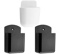 3 unidades de soportes de mando a distancia, autoadhesivos para mando a distancia, caja organizadora, caja organizadora, caja de almacenamiento de pared de plástico negro y blanco, para hogar, oficina