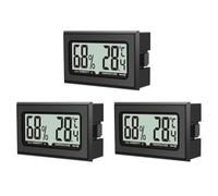 3 unidades de termómetro de humedad de aire, mini higrómetro digital con LCD, termómetro de temperatura para interior, oficina, salón y bodega (pilas incluidas) (3)