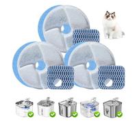 3 Unidades Filtros de Repuesto para Fuente de Agua para Gatos Modelo WF120, Sistema de Filtración de 3 Etapas con Carbón Activado para Agua Fresca y Pura