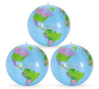3 unidades, globo terráqueo inflable, globo terráqueo de PVC, mapa del mundo geografía, pelota de agua inflable para playa, escuela, educación, enseñanza, niños, jóvenes, después de inflar, 28-30 cm