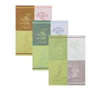 3 unidades Jacquard - Trapo, mitad de lino, TRIOLINO, cocina hierbas, tres colores diferentes, 50 x 70 cm