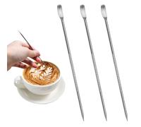 3 unidades Latte Pen Art Café Spice Pen de acero inoxidable Coffee Fancy Stitch, bolígrafo para decorar capuchino