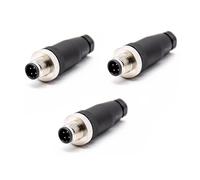 3 Unidades M12 4 Polos, Conector de aviación de 4 Pines, Conector A de Cable de Sensor, Conector de Rosca, Conector Redondo IP67, Resistente al Agua, Conector Redondo Industrial para (Macho)