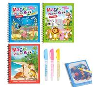 3 unidades reutilizable Magic Water Coloring Book libro para colorear con lápiz de agua mágico libro para colorear libro para colorear libro con lápiz de agua