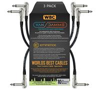 3 unidades - Van Damme Pro grado Classic XKE - 10 cm) - flexible blindado pedal de efectos para guitarra o bajo instrumento, Cable de conexión - en ángulo recto panqueque conectores (6,35 mm) TS