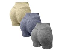 3 unids Ciclismo Shorts Sport Femme Push Up Leggings Cortos Talle Alto Medias Ciclismo para Fitness Gimnasio Yoge Leggings Pantalones de Yoga Jogging Sportswear Opaco Suave Elástico Ciclismo Pilates