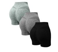 3 unids Ciclismo Shorts Sport Femme Push Up Leggings Cortos Talle Alto Medias Ciclismo para Fitness Gimnasio Yoge Leggings Pantalones de Yoga Jogging Sportswear Opaco Suave Elástico Ciclismo Pilates