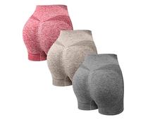 3 unids Ciclismo Shorts Sport Femme Push Up Leggings Cortos Talle Alto Medias Ciclismo para Fitness Gimnasio Yoge Leggings Pantalones de Yoga Jogging Sportswear Opaco Suave Elástico Ciclismo Pilates