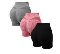 3 unids Ciclismo Shorts Sport Femme Push Up Leggings Cortos Talle Alto Medias Ciclismo para Fitness Gimnasio Yoge Leggings Pantalones de Yoga Jogging Sportswear Opaco Suave Elástico Ciclismo Pilates
