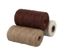 3 unids cuerda de yute, 2mm de cuerda gruesa para hacer -el alambre de auto-embalaje, para manualidades presentes, ganchos y encuadernación, 100 m de longitud, 3 colores, amantes de la artesanía