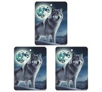 3 unids lobo bajo luna ambientador colgante tarjetas perfumadas lindo negro auto refrescadores larga duración nuevos coches fragancias para mujeres hombres ambientador natural con cordón automotriz