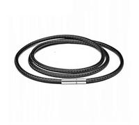 3 unids/Lote 40-80 cm cordón de Cuero Collar Cuerda de Cera con Cadena de Cierre Giratorio de Acero Inoxidable para Hombres Mujeres DIY Collar joyería-Negro 1 mm-80 cm