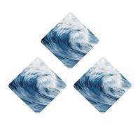 3 unids onda azul arte ambientador de aire del coche colgante tarjetas perfumadas lindo negro auto refrescantes, larga duración nuevos coches fragancias para mujeres hombres ambientador natural con