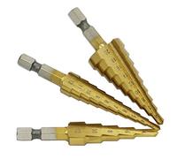 3 unids/set 3-12mm 4-12mm 4-20mm Steenkegelbohrer Sechskantschaft Hochgeschwindigkeitsstahl Lochschneider