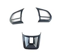 3 unids/set ABS coche volante botón cubierta pegatina decoración interior para MG5 MG6 MG ZS coche estilo fibra de carbono