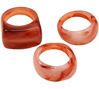 3 unids/Set Anillo Cuadrado de Resina acrílica geométrica Suave Unisex Anillo de Dedo Exquisito para Uso Diario Convenient Handled