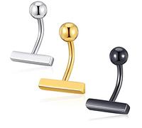 3 Unids/Set Anillo De Ombligo Inverso Simple 14g 10mm Barra Curva Piercing del Ombligo Barra Pequeña Geométrica Pendiente del Ombligo Joyería