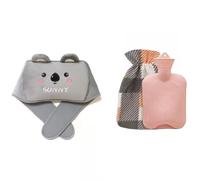 3 unids/set botella de agua caliente de goma o bolsa de felpa caliente cinturón de cubierta de cintura con cubierta bolsa calentadora de manos portátil for niña regalo de Navidad (Color : 3pcs Type D