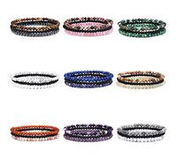 3 Unids/set De Pulsera De Cuentas De Piedra Natural De 4mm, Conjunto De Pulseras De Ojo De Tigre De Ágatas De Cuarzo Rosa Para Mujeres Y Hombres, Joyería,4 Mm N. ° 2,21cm
