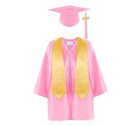 3 unids/set de toga y birrete de graduación de jardín de infantes, toga y birrete de graduación preescolar con estola para ceremonias infantiles, se adapta a una altura de 3'9 - '11, estilo 2, prees