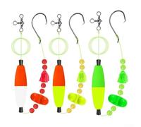 3 unids/set ganchos tamaños 6/0 8/0 10/0 siluro plataforma flotador de espuma atado a mano anillo giratorio preatado conjunto material PVC para pesca de bagre giratorio 360° giratorio (10/0)