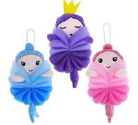 3 unids sirena baño luofahs niños cuerpo luofahs dibujos animados ducha luofahs lindo baño esponjas para niño rico espuma burbuja