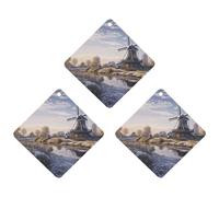 3 unids tradicional molino de viento ambientador coche colgante tarjetas perfumadas lindo negro auto refrescantes larga duración nuevos coches fragancias para mujeres hombres ambientador natural con