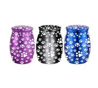 3 urnas conmemorativas pequeñas para gatos, soporte para cenizas de perros, urnas de cremación de mascotas de metal con estampado de patas, contenedor para cenizas de mascotas, decoración del hogar,