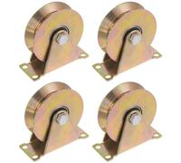3" V Groove Wheel Sliding Gate Caster 1102lbs, Rigid Caster Wheels with Bracket for Inverted V-Track, for Garage Door, Lifting, Industrial Machines(4,3.5")
