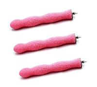 3 varillas de lijado para pájaros, perchas, papagayo, garra y pico esmerilado, barra de lijado de garras, jaula de pájaros, perca, espacio para dormir, papel de lija (rosa