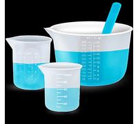 3 vasos medidores de silicona grandes, 600 ml y 250 ml y 100 ml reutilizables antiadherentes de silicona para mezcla de resina epoxi, fabricación de joyas
