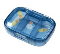 3 veces al día Organizador de píldoras - Caja de píldoras diarias, caja de píldoras compacta | Hermoso organizador de viaje portátil para dosis de la mañana, el mediodía y la noche, una solución de