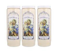 3 Velas de novena de San José 17,5 cm - Vela novea - Culto cristiano en cera vegetal
