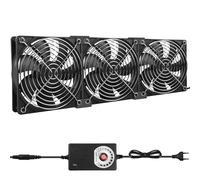 3 ventiladores de 120 mm, ventilador de PC de 12 V con control de velocidad, AC 100-240 V, ventilador de doble bola, ventilador axial, ventilador silencioso para PC, portátil, TV, router, chasis (3 x