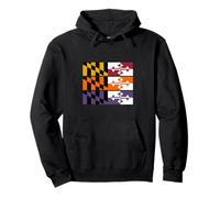 3 Versiones de la Bandera del Estado de Maryland Maryland Pride Vintage Sudadera con Capucha
