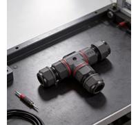 3 vías T Polo Core Joint Connector IP68 impermeable 16A 400V Nylon para panel solar lámpara exterior etapa iluminación túnel señal pantalla